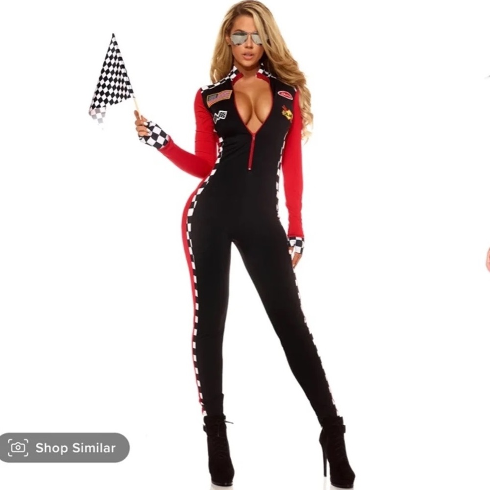 BRAND NEW Fashion Nova Racer Girl Burning Rubber Halloween Costume Bodysuit